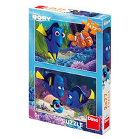Puzzle 2 in 1 Gasirea lui Dory, 5 ani+, 2x77 piese, Dino Toys