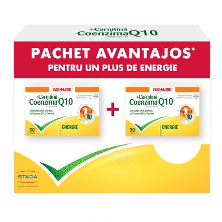 Pachet Carnitina cu Coenzima Q10, 30 + 30 capsule, Walmark