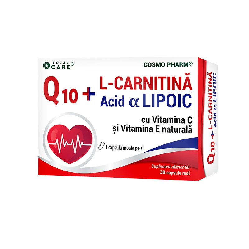 Q10+L-Carnitina si Acid Lipoic, 30 capsule, Cosmopharm