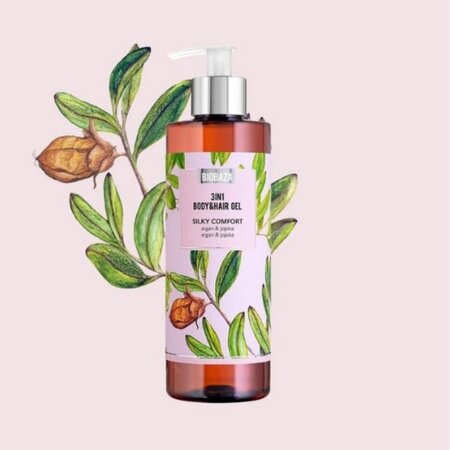 Sampon si gel de dus cu ulei de argan si jojoba Silky Comfort, 400 ml, Biobaza 544063
