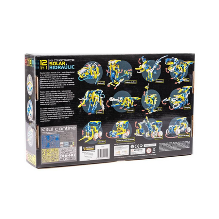 Kit de constructie roboti solari si hidraulici 12 in 1, +8 ani, 230 piese, The Source 544351