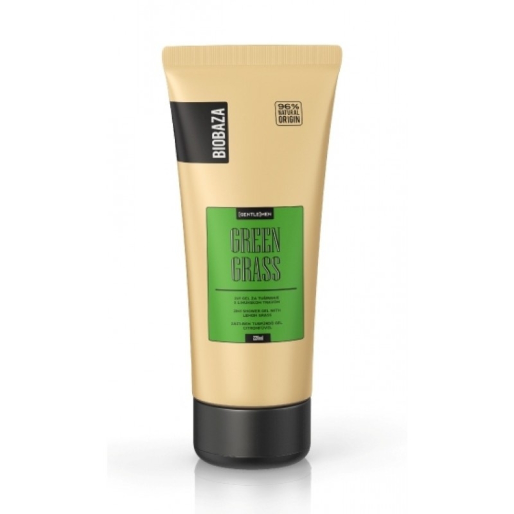 Sampon si gel de dus 2 in 1 pentru barbati Green Grass, 220 ml, Biobaza