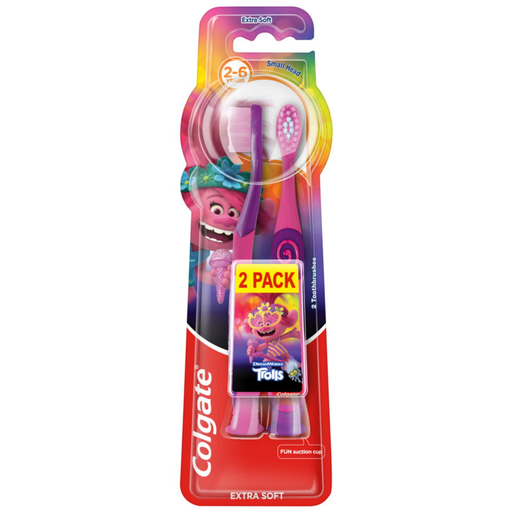 Set Periute de dinti pentru copii Minions / Trolls, 2-6 ani, 2 bucati, Colgate