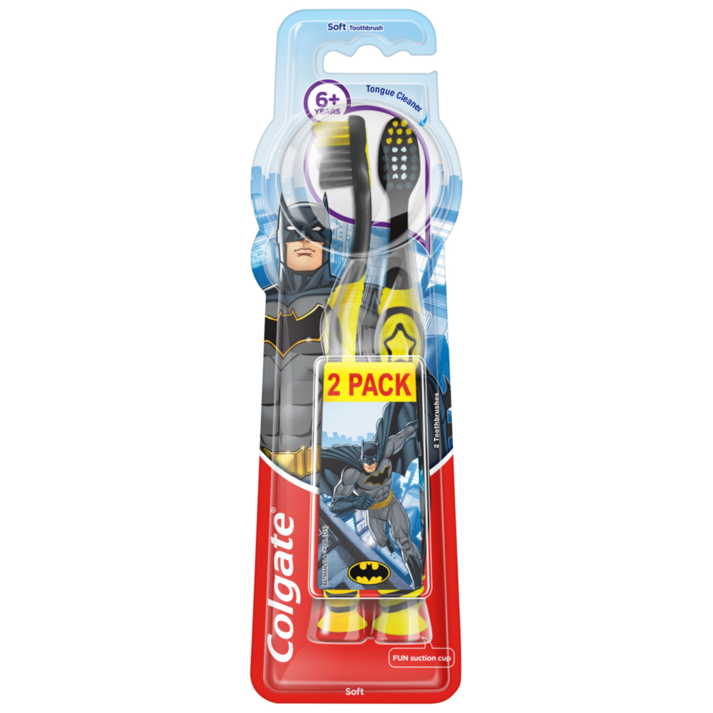 Set Periute de dinti pentru copii Batman/Wonder Woman, 6 ani+, 2 bucati, Colgate