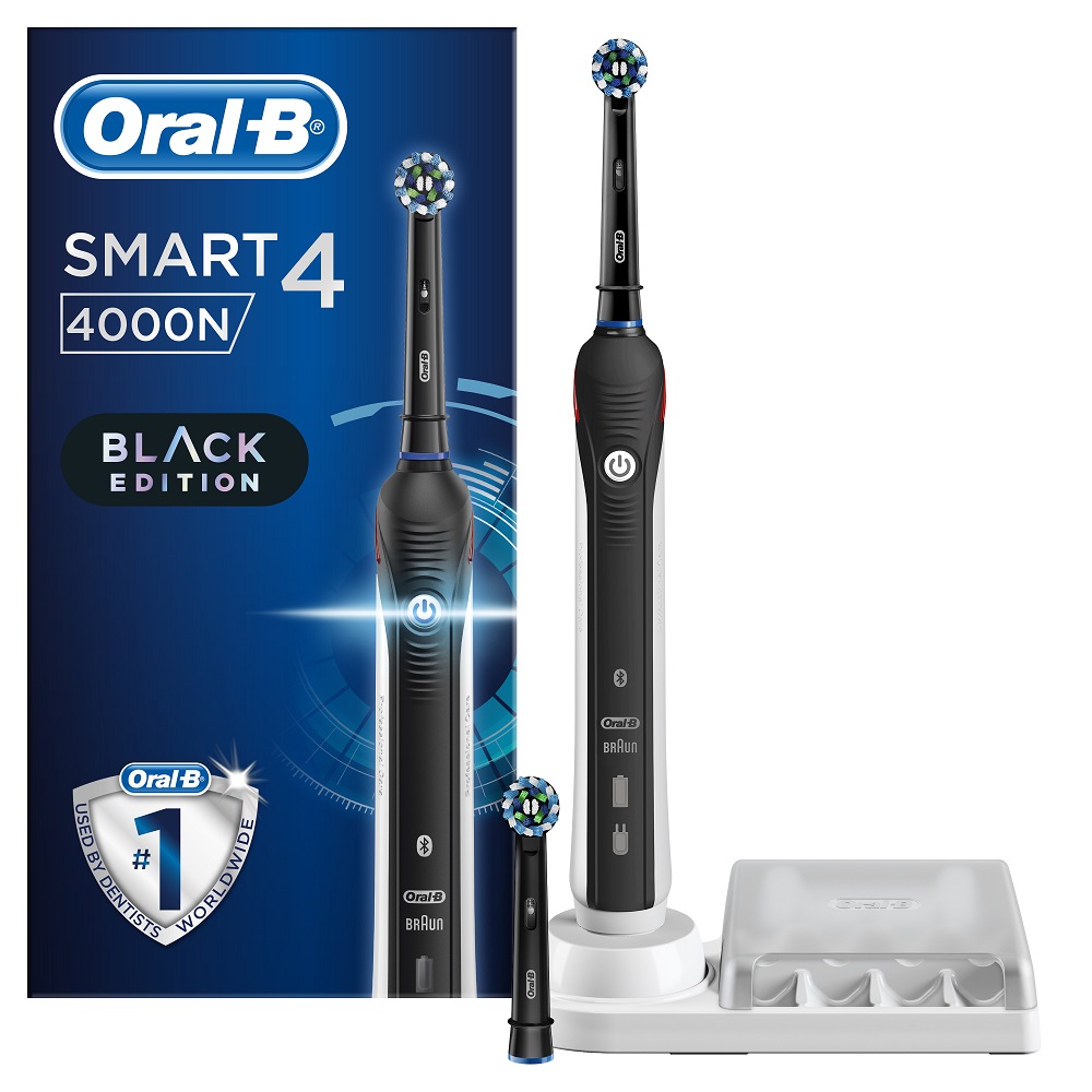 Periuta de dinti electrica Smart 4 Cross Action, 4000N, Black Edition, Oral B