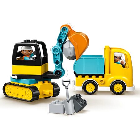 Camion si excavator pe senile Lego Duplo 10931, +2 ani, Lego 498623