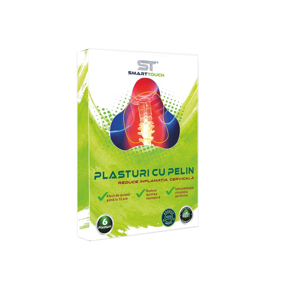 Plasturi cu pelin pentru dureri cervicale, 6 bucati, Smart Touch