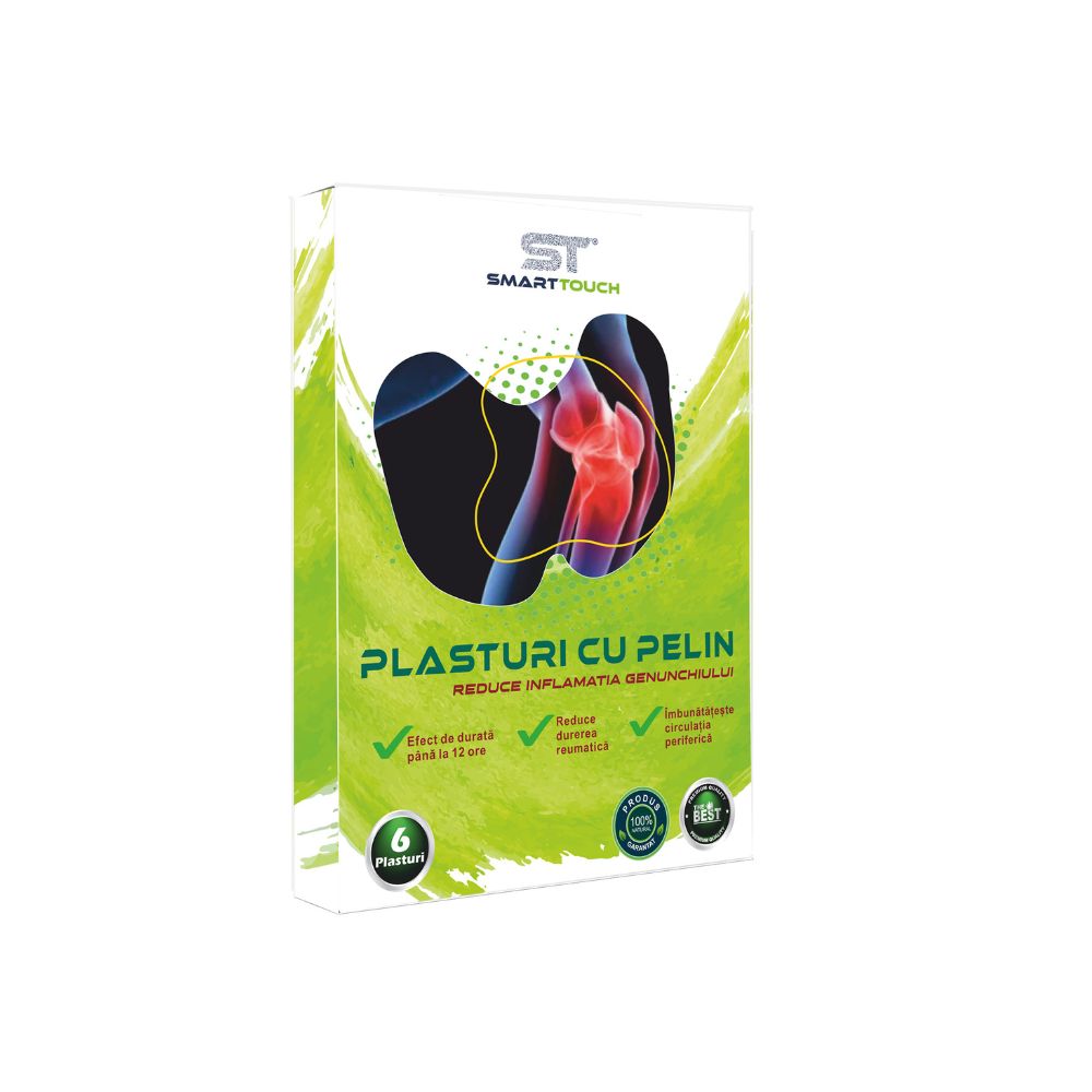 Plasturi cu pelin pentru dureri de genunchi, 6 bucati, Smart Touch