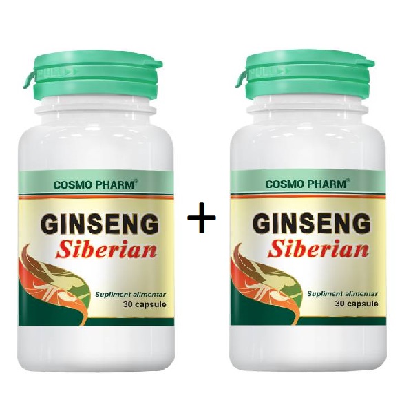 Pachet Ginseng Siberian,, 30+30 capsule, Cosmopharm