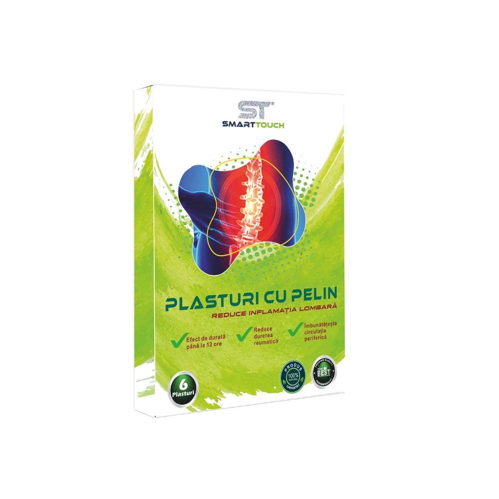 Plasturi cu pelin pentru dureri lombare, 6 bucati, Smart Touch