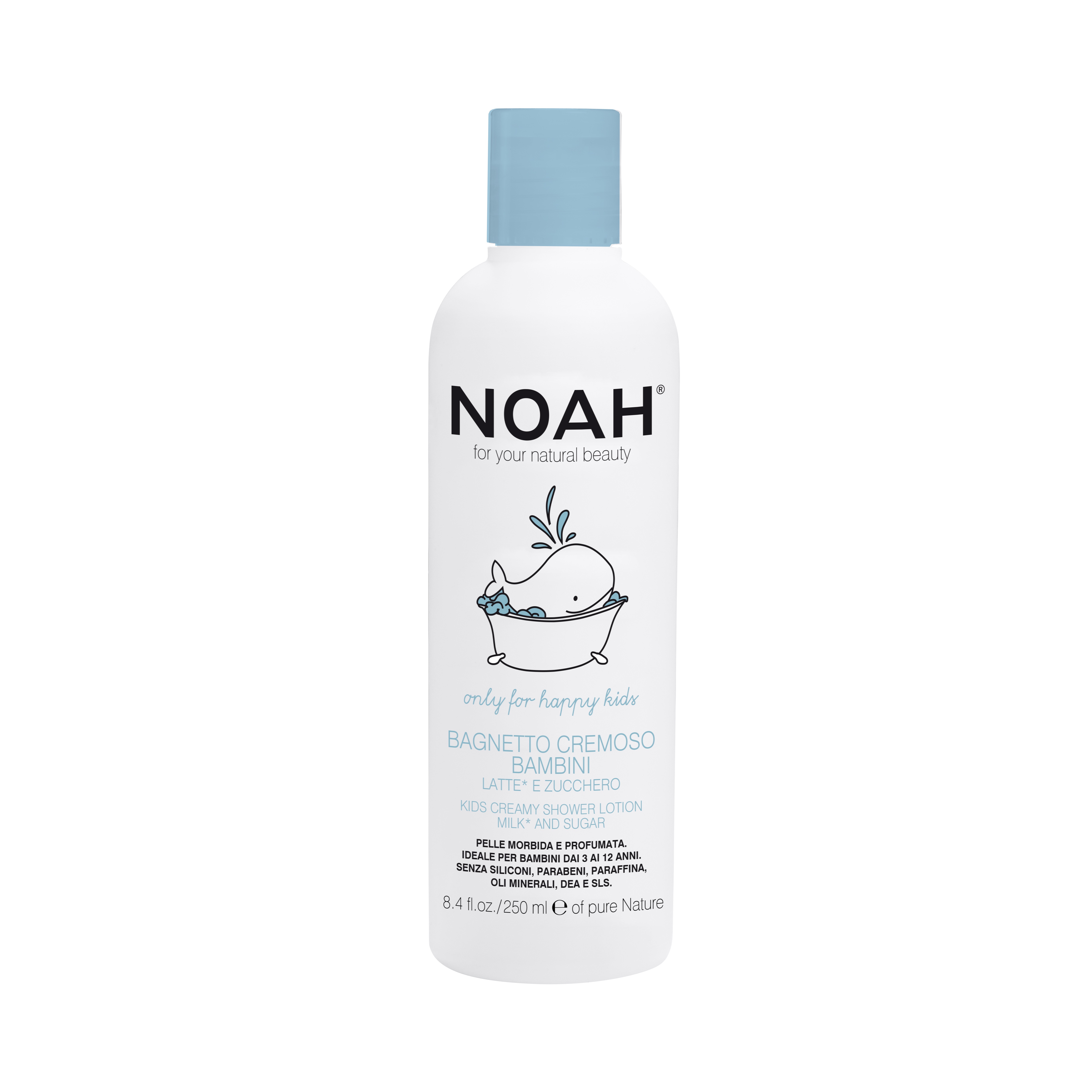 Gel de dus cremos cu lapte & zahar pentru copii, 250 ml, Noah