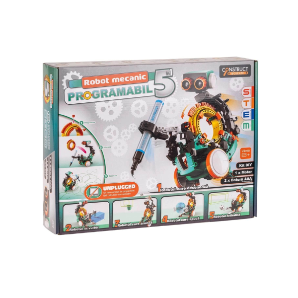 Kit de constructie Coding Robot, 5 in 1, The Source