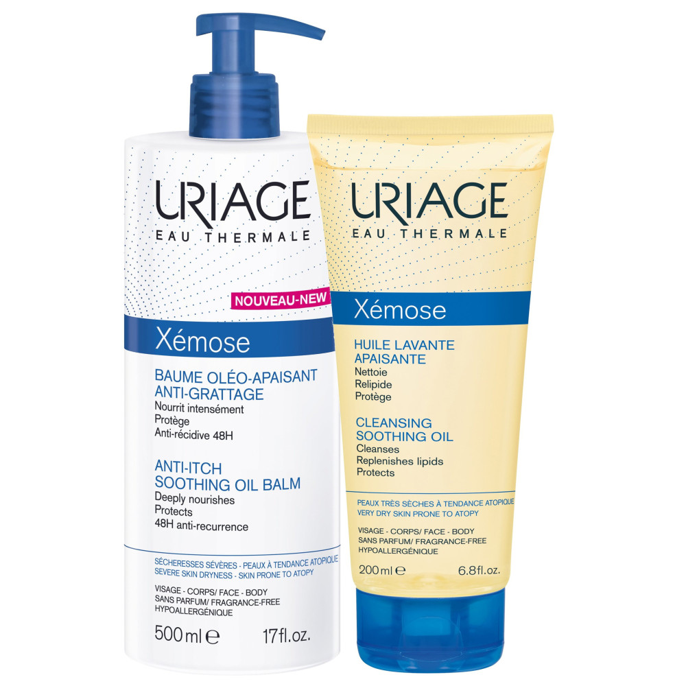 Pachet Ulei de curatare Xemose 200 ml + Balsam oleo relipidant Xemose 500 ml, Uriage