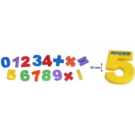 Numere magnetice mari, 68 piese, Miniland 545201