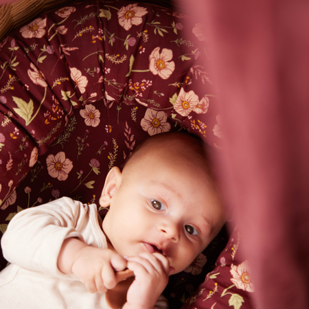 Babynest din bumbac organic, Fall Flowers, Filibabba 545283