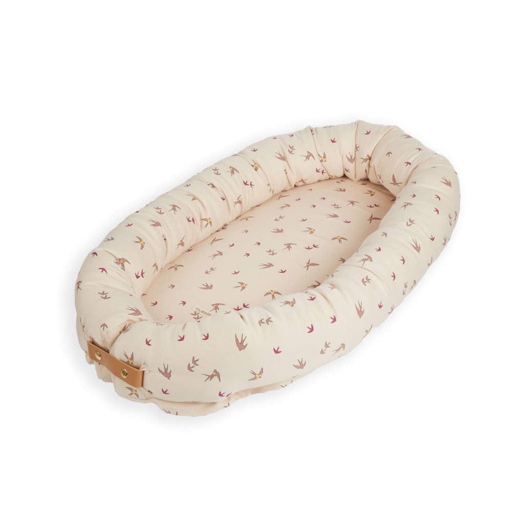 Babynest din bumbac organic, Swallow Rose, Filibabba