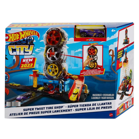 Set de joaca Hot Wheels City Vulcanizarea Super Twist, 4 ani+, Hot Wheels 545483