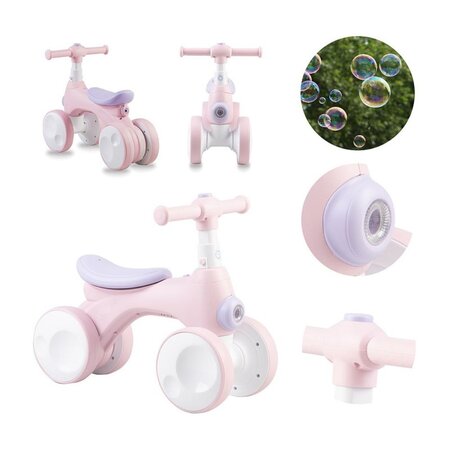 Bicicleta cu lumini, sunet si difuzor de balonase Tobis, Pink, +2 ani, Momi 545536