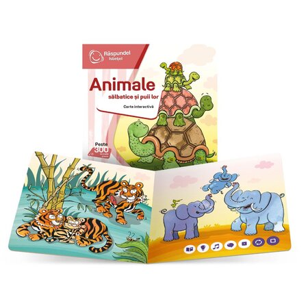 Carte interactiva, Animale Salbatice si puii lor, Raspundel Istetel 545571