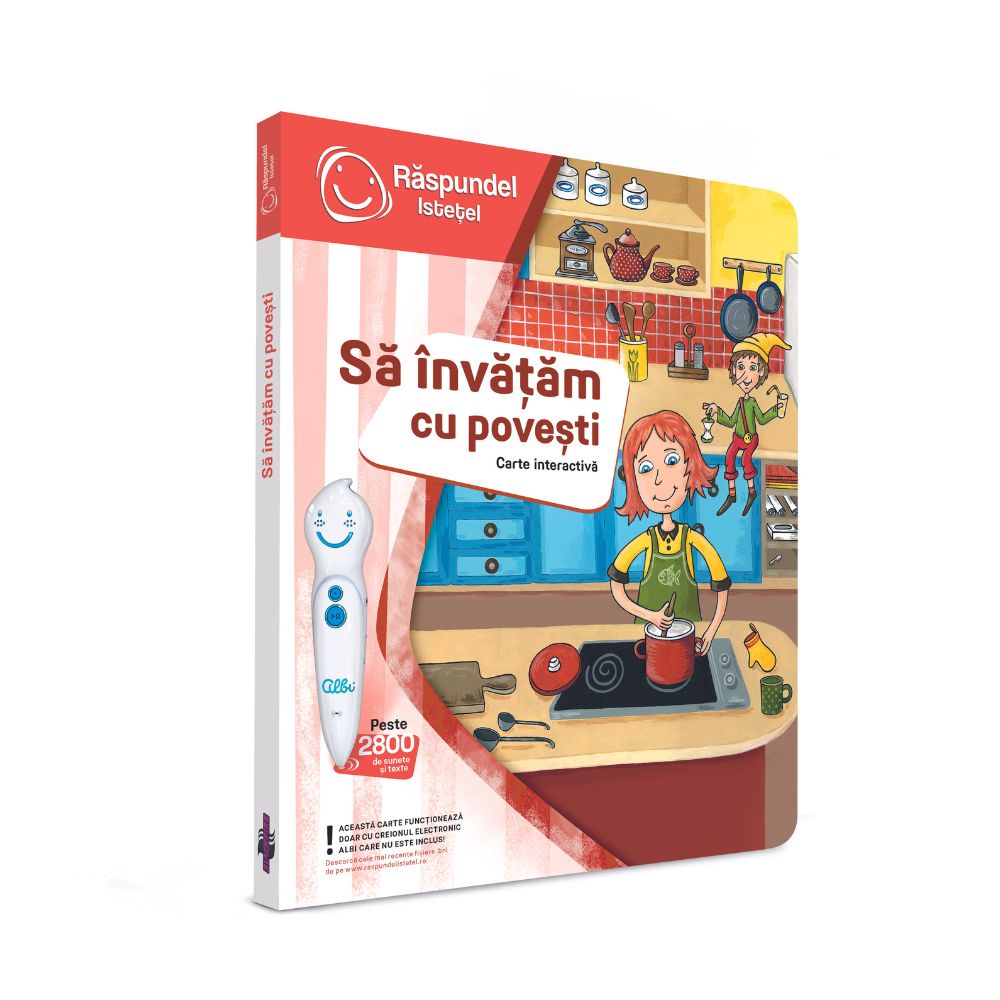 Carte interactiva, +3 ani, Invatam cu Povesti, Raspundel Istetel