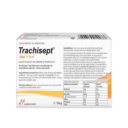 Trachisept ApiVital, 16 comprimate pentru supt, Labormed 644688