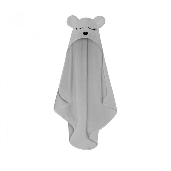 Prosop din fibra de bambus cu gluga Teddy Grey, Marimea S, 85 x 90cm, Amy