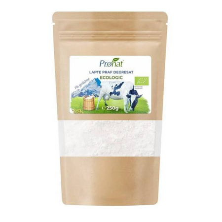 Lapte praf degresat Bio, 1% grasime, 250 g, Pronat