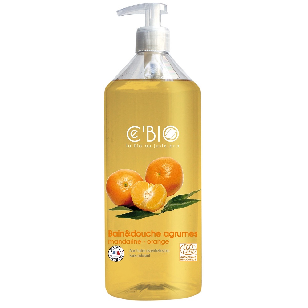 Gel de dus  organic cu mandarine si portocale, 500 ml, Ce'Bio