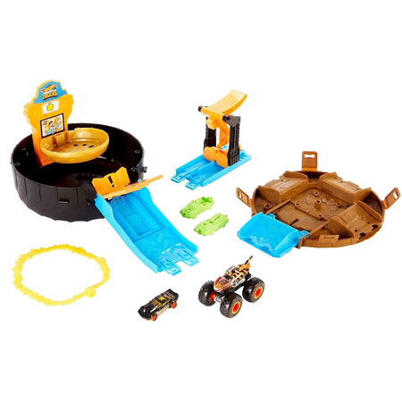 Set de joaca pista cu obstacole Monster Truck, 4-8 ani, Hot Wheels 546061