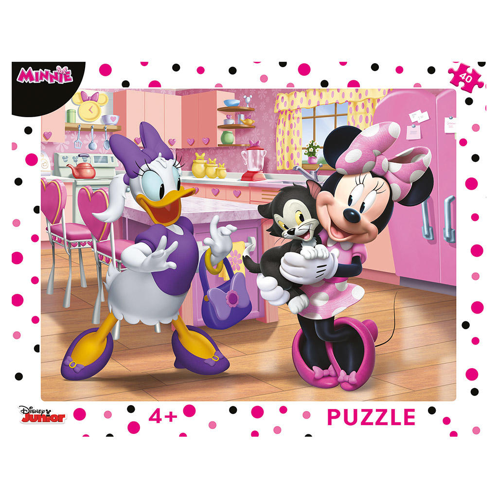 Puzzle cu rama Minnie, 4 ani+,40 piese, Dino Toys