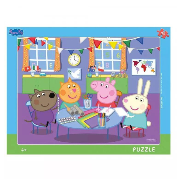 Puzzle cu rama Peppa Pig, +4 ani, 40 piese, Dino Toys