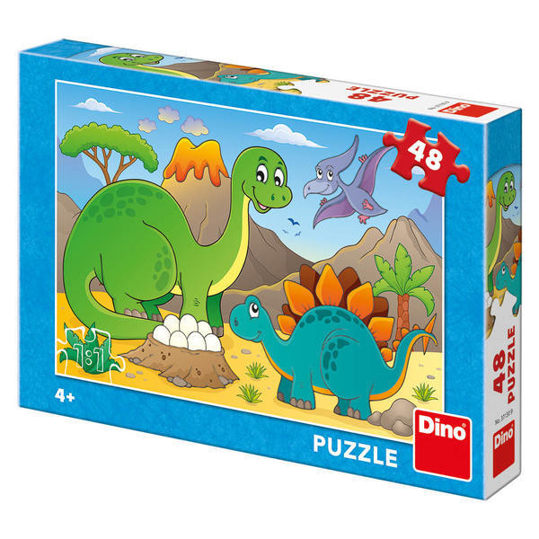 Puzzle Dinozauri prietenosi, +4 ani, 48 piese, Dino Toys