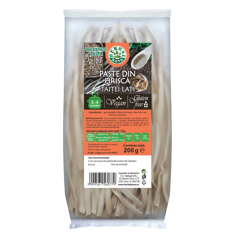 Paste din Hrisca Taitei Lati, 200 g, Herbal Sana