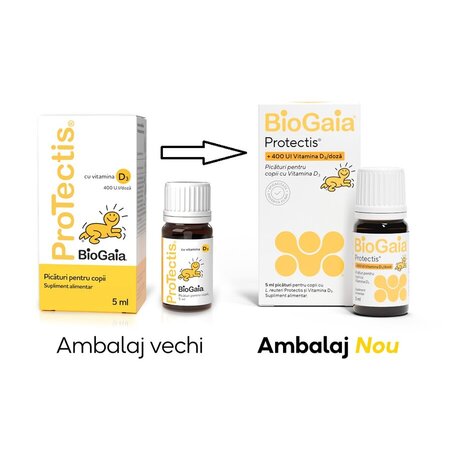 Picaturi pentru copii Protectis cu Vitamina D3, 5 ml, BioGaia 819361