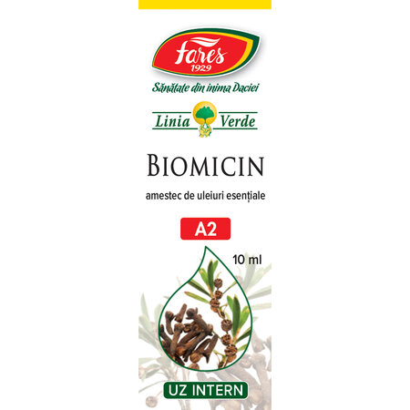 Biomicin solutie de uleiuri esentiale A2, 10 ml, Fares 721138