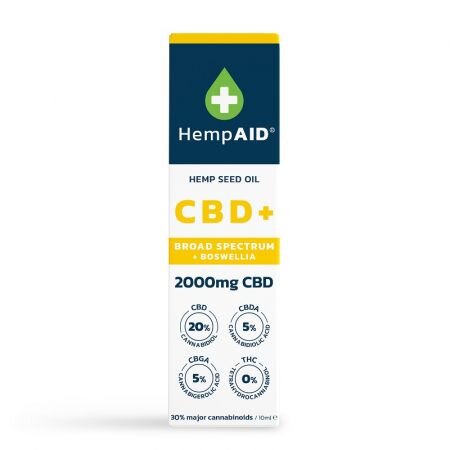 Ulei de canepa cu, 2000 mg CBD, 500 mg CBDA, 500 mg CBGA, 200 mg Boswellia