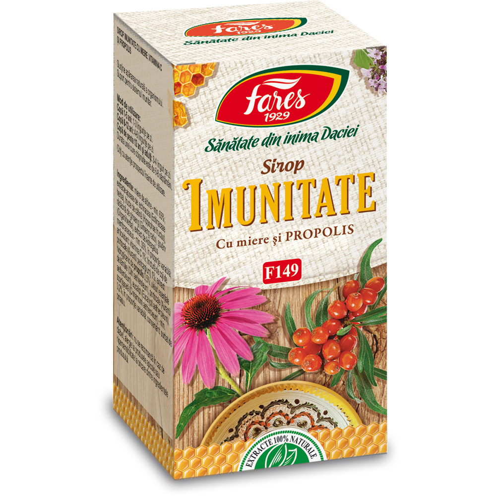 Sirop imunitate cu miere, 100 ml, Fares