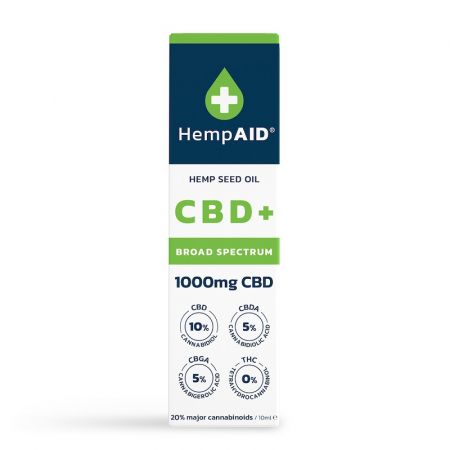 Ulei de canepa cu 1000 mg CBD, 10 ml, HempAID