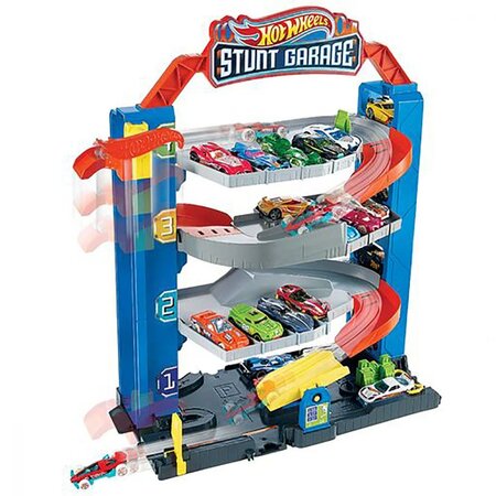 Set de joaca Garajul cu cascadorii, +4 ani, Hot Wheels 546570