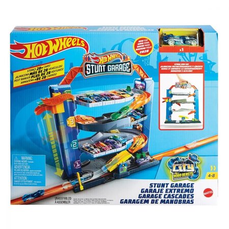Set de joaca Garajul cu cascadorii, +4 ani, Hot Wheels 546572