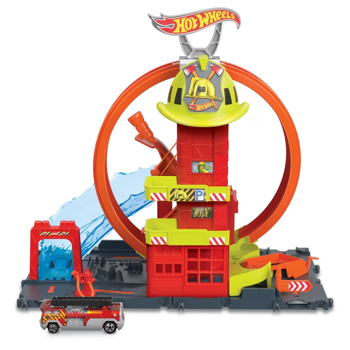 Statia de pompieri Super Loop, Hot Wheels