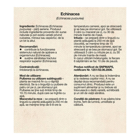 Ceai de Echinacea, 50 g, Dacia Plant 808532
