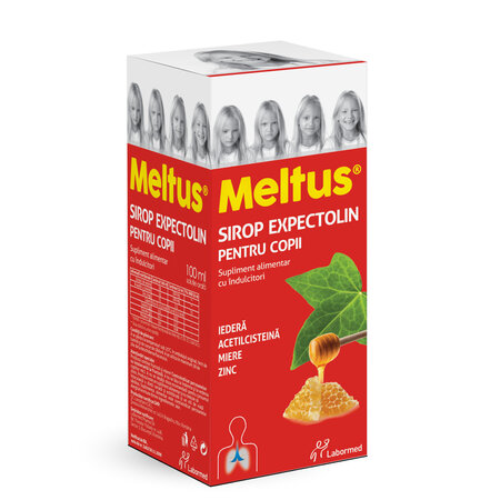 Meltus Expectolin pentru copii sirop cu miere, iedera, zinc, acetilcisteina, 100 ml, Labormed 644626