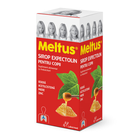 Meltus Expectolin pentru copii sirop cu miere, iedera, zinc, acetilcisteina, 100 ml, Labormed 644624