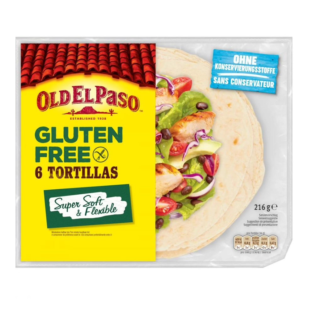 Tortillas fara gluten, 216 g, Old El Paso