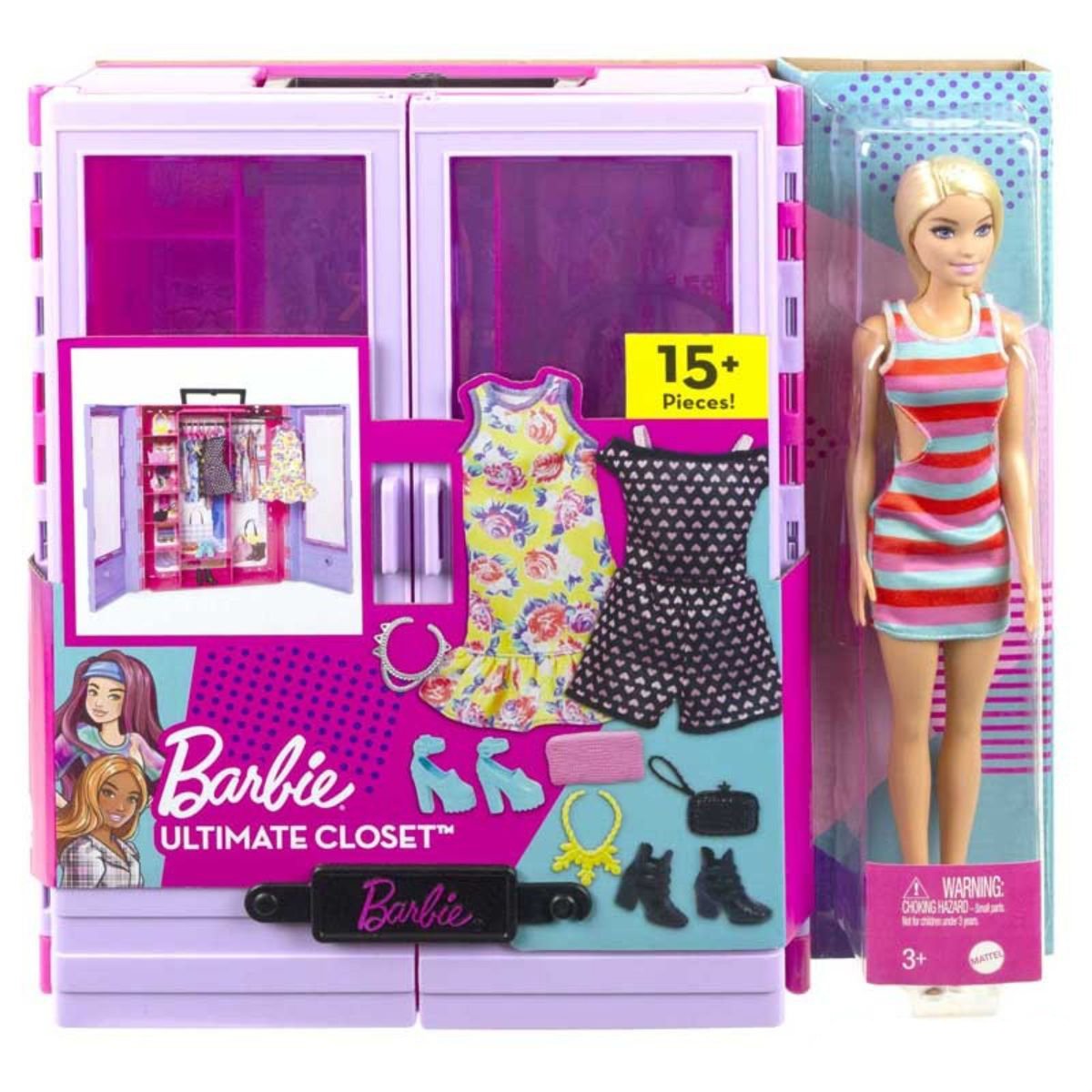 Set dulap si papusa Barbie, +3 ani, Barbie