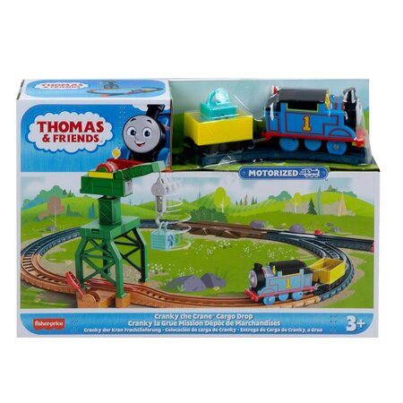 Set de joaca cu locomotiva motorizata Cranky si accesorii, +3 ani, Thomas & Friends 546906