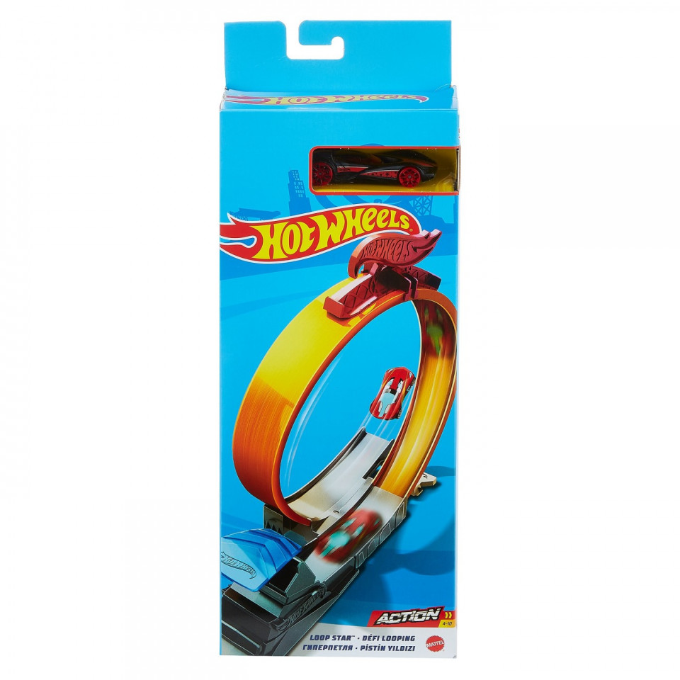 Set Pista Bucla Action Classic Stunt, + 3 ani, Hot Wheels