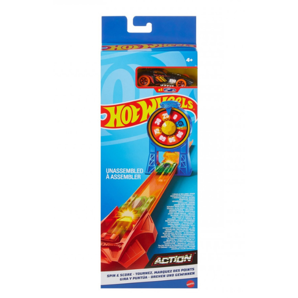 Set Pista Action Classic Invarte si Inscrie, + 3 ani, Hot Wheels