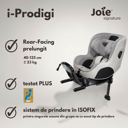 Scaun auto I-Prodigi I-Size Signature, 40 - 125 cm, Oyster, Joie 547049